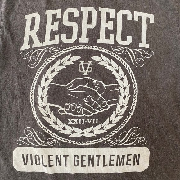 Violent Gentleman T-Shirt Black Mens Medium Respect Violent Gentlemen Graphic - Picture 1 of 4